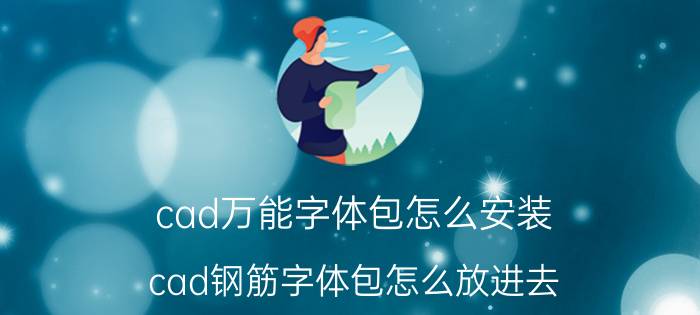 cad万能字体包怎么安装 cad钢筋字体包怎么放进去？